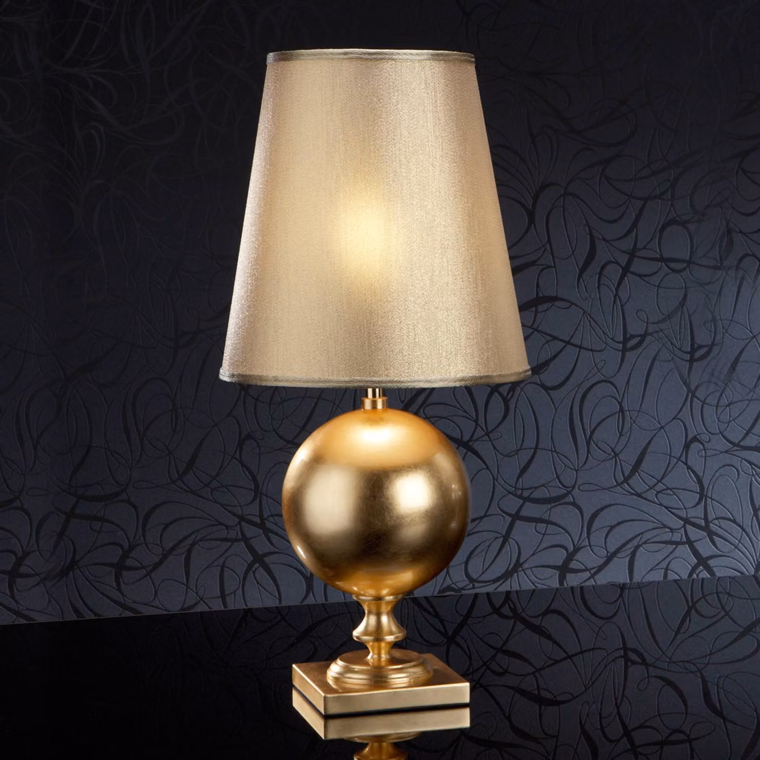 Schuller Valencia Lampada da tavolo Terra, Ottone / Oro, Soggiorno / Sala da pranzo, Metallo, Moderno, Lampada da tavolo
