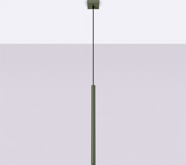 Lampada a sospensione VELINO verde oliva 1xG9x8W in metallo, dimensioni: 114x8x8 cm, IP20, Pure Lume