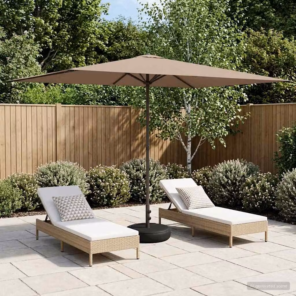 vidaXL Parasole da Giardino con Base Rettangolare in Poliestere e Acciaio, L: 3 m, P: 2 m, H: 2,28 m