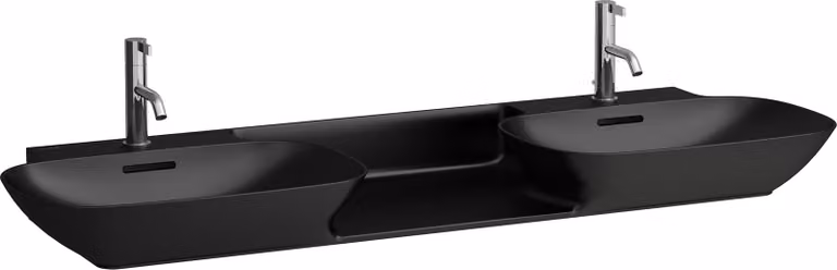 LAUFEN INO lavabo double, sans trou pour robinet, avec trop-plein, 1420x450mm, H8143047161091, H8143047161091