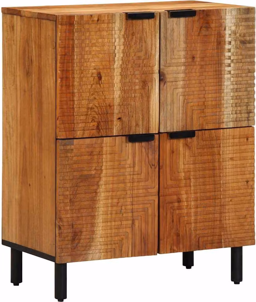 Credenza con ripiano marrone 60 x 33 x 75 cm in legno massiccio di mango