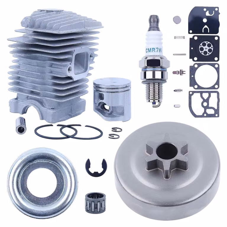 Kit cilindro e pistone per motosega - Include kit carburatore e cuscinetti