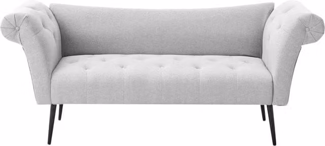 Chaise Longue in tessuto Grigio chiaro e Gambe con gambe in metallo dorato