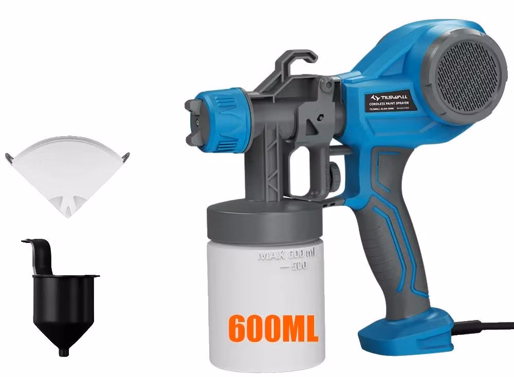 Spruzzatore elettrico, 4 ugelli, tecnologia HVLP, blu