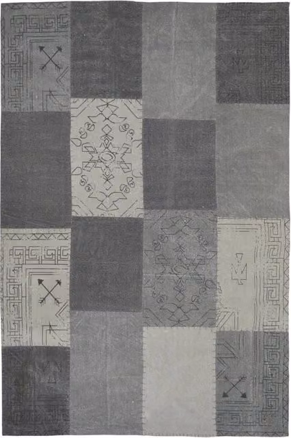 Tappeto Lyrical 200 Patchwork in Cotone Grigio 120x170 cm