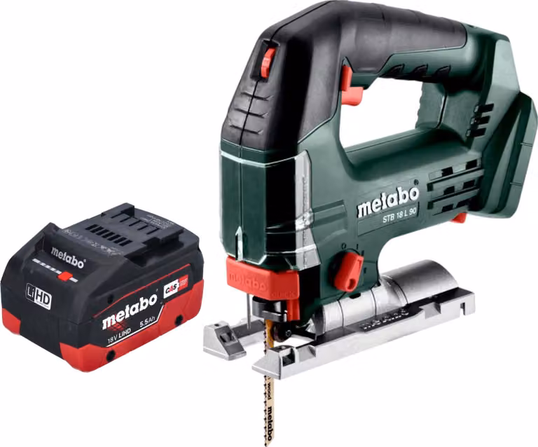 Sega alternativa a batteria Metabo STB 18 L 90 18 V 90 mm + 1 batteria LiHD 5,5 Ah - senza caricabatteria