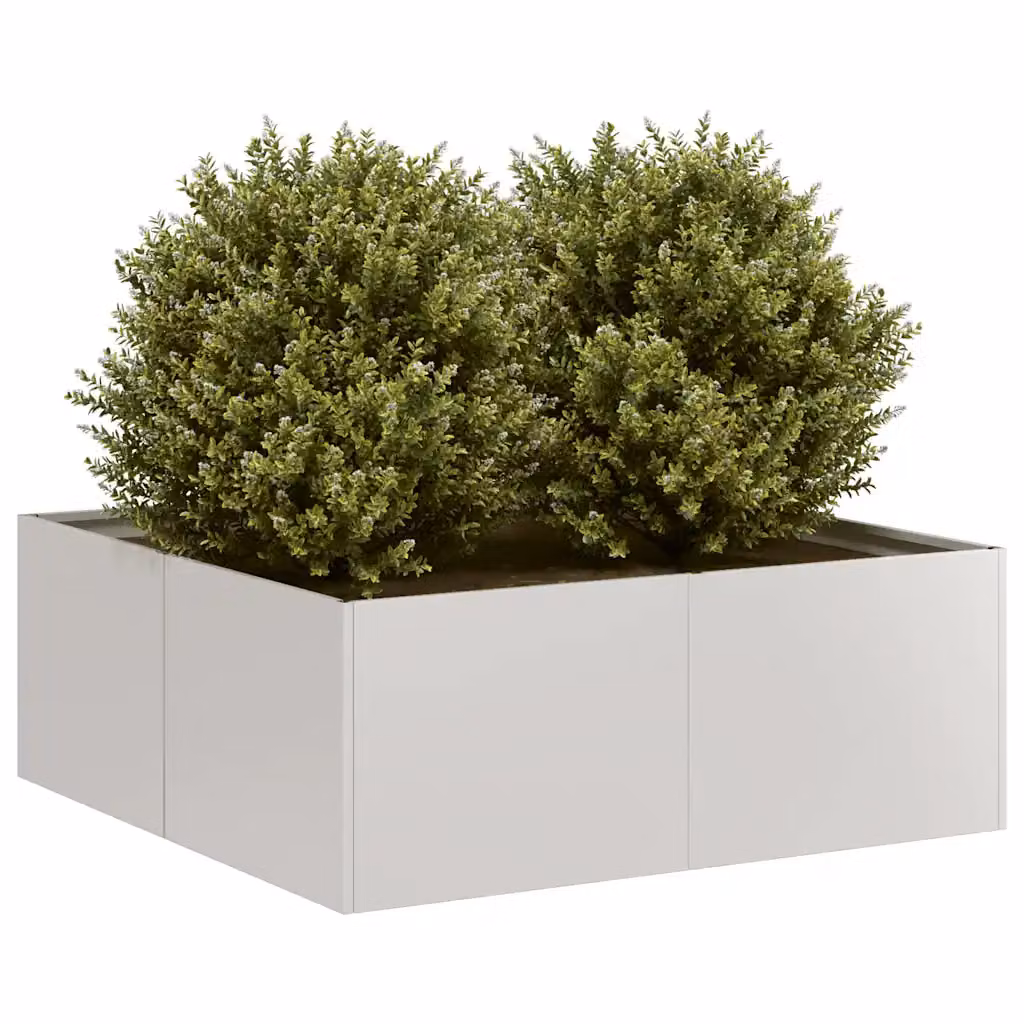 Fioriera vidaXL in Acciaio Inox Argento L: 80 cm, P: 80 cm, H: 30 cm