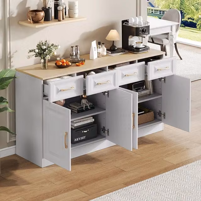 Buffet rurale - Xylo - 4cass+4porte legno bianco 140cm