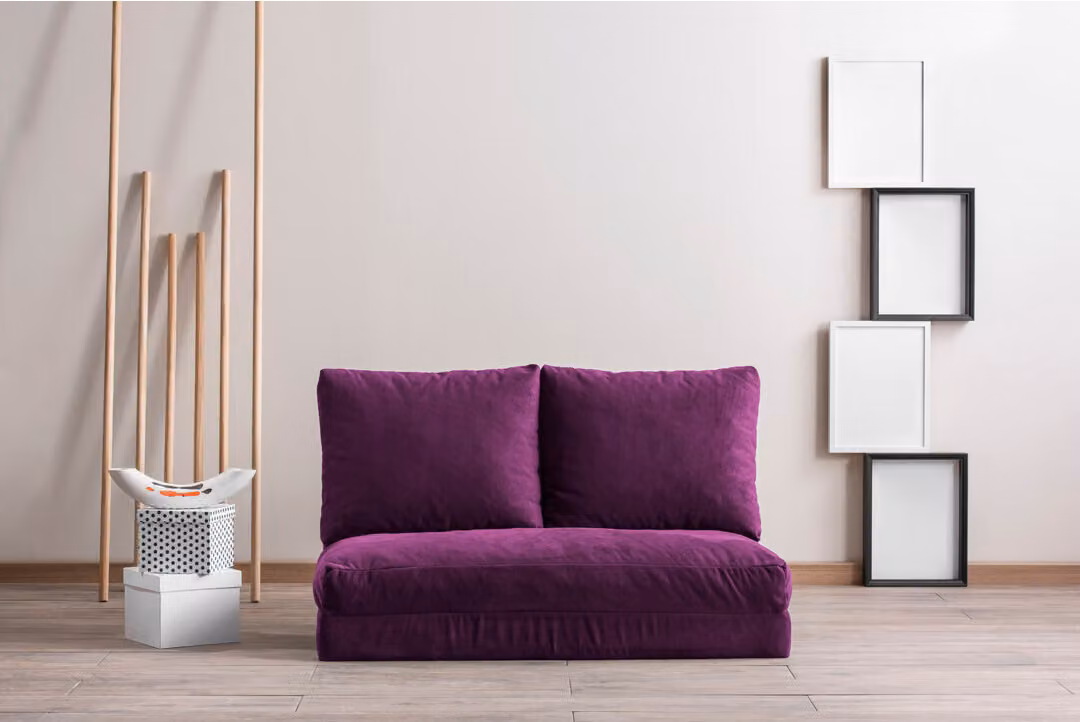 Hanah Home, Taida - Purple, Divani letto, Divano letto a 2 posti, Viola, Poliestere, 120 x 62 x 68 x cm