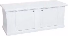 Cassapanca in legno Shabby chic mod Veronica con 2 ante colore bianco opaco
