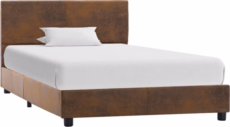 vidaXL Struttura letto marrone effetto scamosciato 100x200 cm - Struttura letto - Cornici letto - Cornici letto - Cornici letto