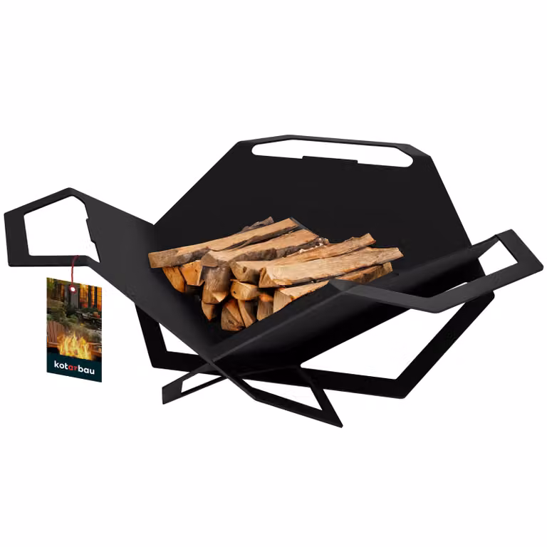 KOTARBAU® Ciotola da fuoco Ciotole da fuoco per il giardino Ciotola da fuoco pieghevole 60 cm x 66 cm Lamiera d'acciaio resistente al calore Colore