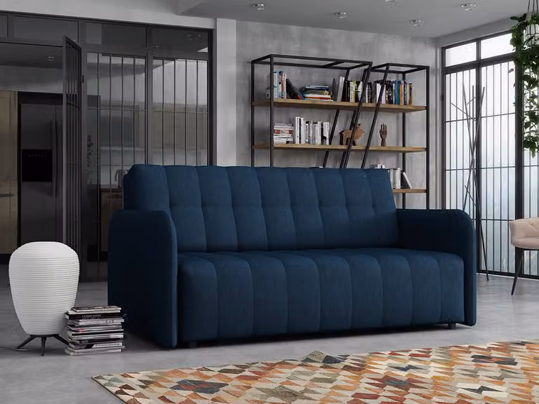 MIRJAN24 Divano letto Viva Grand IV, divano imbottito a 4 posti con cuscini inclusi, con contenitore e funzione letto, divano elegante (colore: Kronos 09)