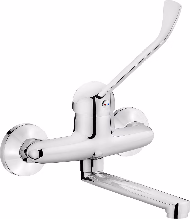 Wall-mounted washbasin mixer with lever Clinic