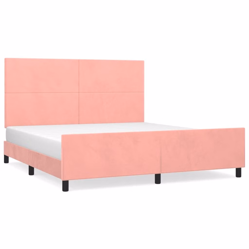Giroletto con Testiera Rosa 180x200 cm in Velluto