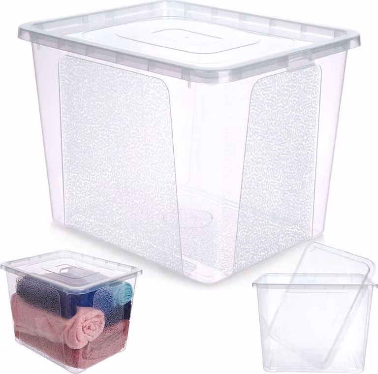 Contenitore di stoccaggio Vilde Contenitore di stoccaggio Cassa Contenitore di plastica Contenitore con coperchio 30 L