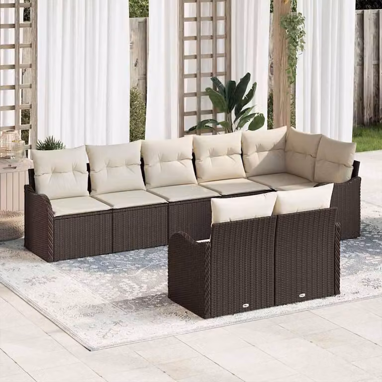 Maison Exclusive - Set Divano da Giardino Marrone polyrattan