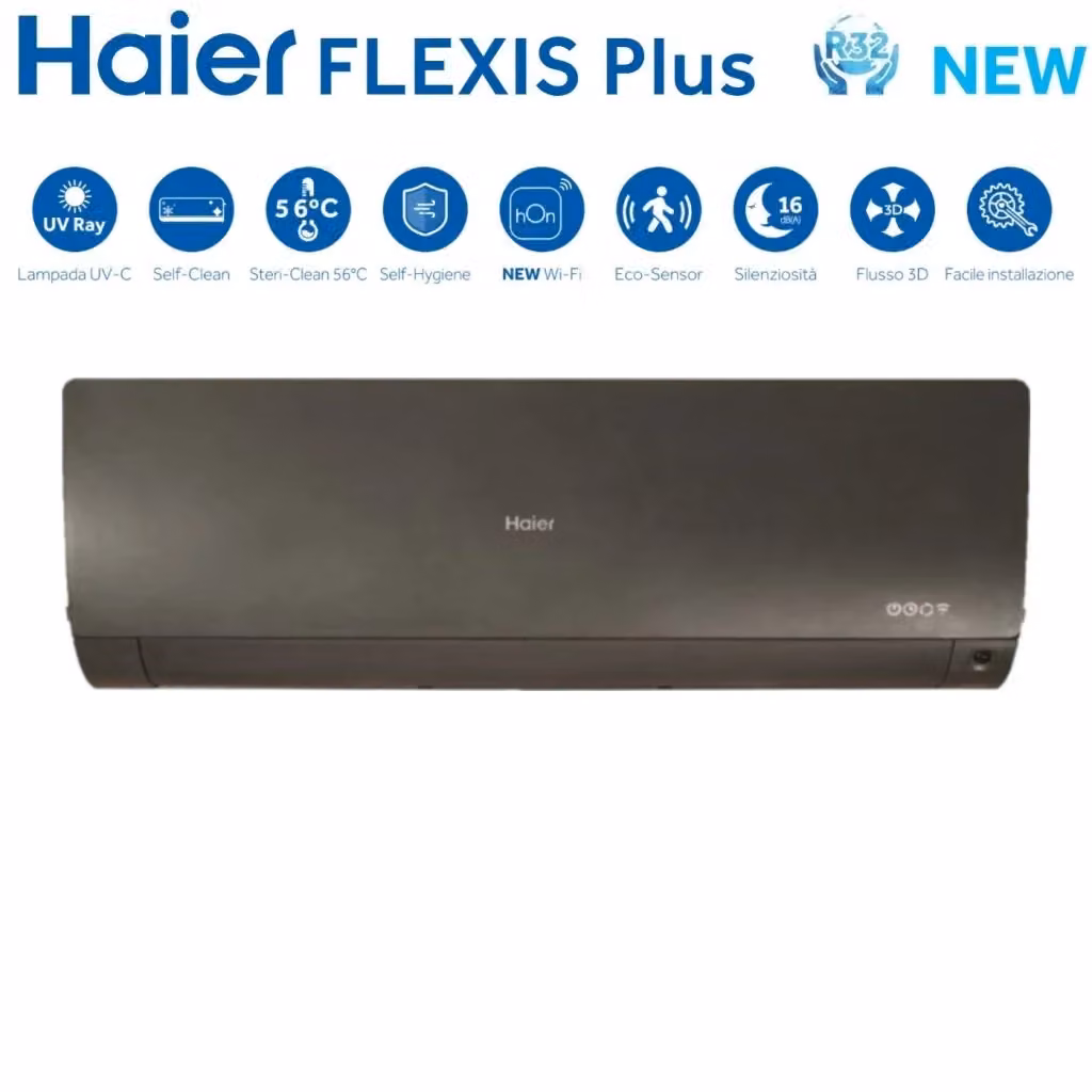 Climatizzatore Condizionatore Haier Quadri Split Inverter serie FLEXIS PLUS BLACK con Wi-Fi Integrato Colore Nero 7000+9000+12000+12000 – 2
