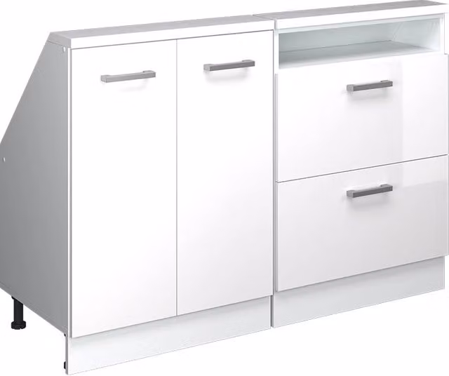 Set di mobili sottotetto Rion Bianco lucido/Bianco Set di 2 Vicco