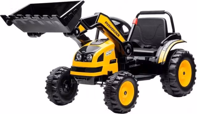 Escavatore Cavalcabile per Bambini a Batteria 6V con Doppio Motore, Velocit¨¤ 1.5-2.5 km/h, Ruspa Giocattolo per Bambini di 3-5 Anni con Suoni e Luci, 132x62x65 cm, Giallo