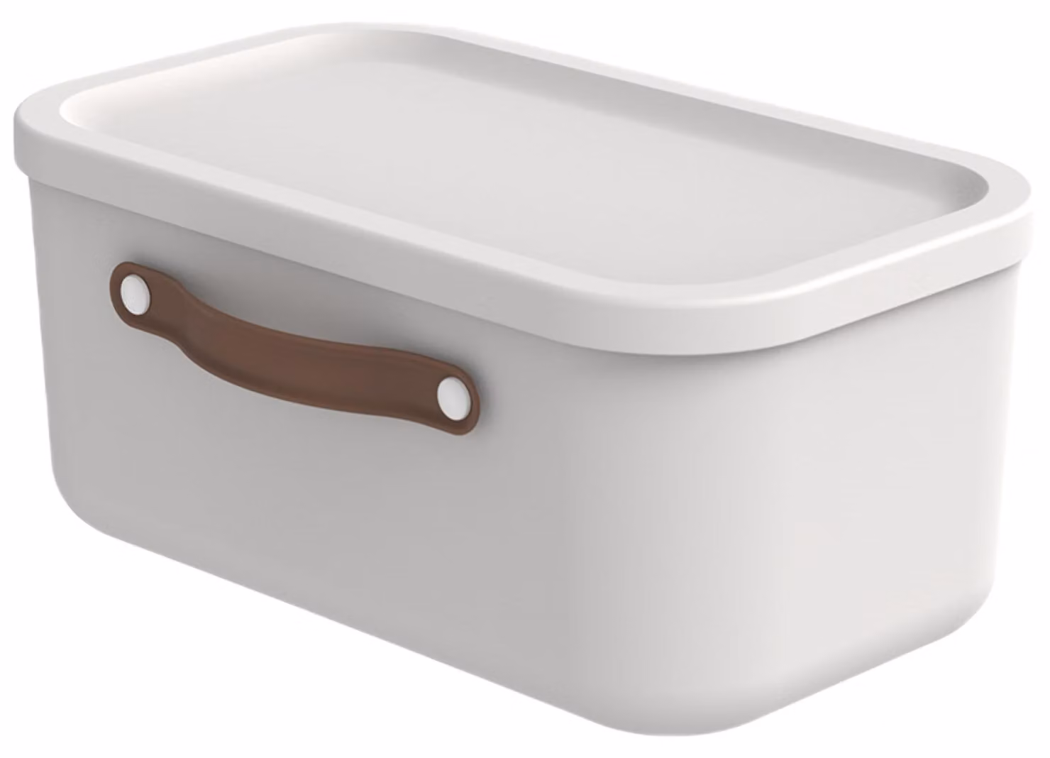 Contenitore di stoccaggio Rotho Maloja con coperchio, capacità 12 litri, contenitore in plastica impilabile, colore bianco