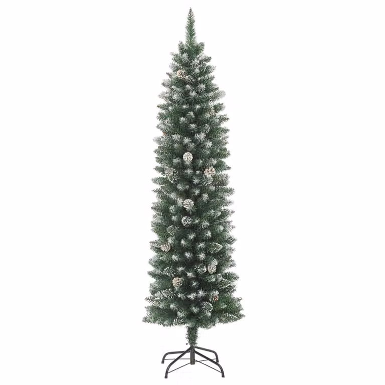 Albero di Natale Artificiale Sottile con Base 240 cm PVC
