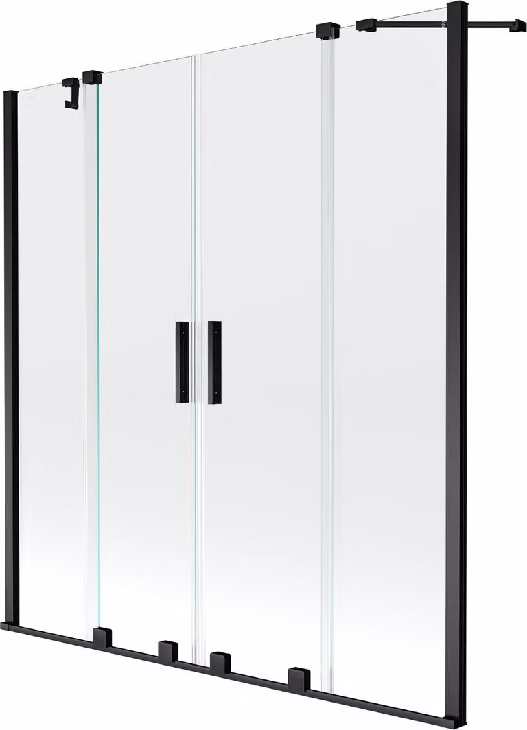 Mexen Velar Duo parete doccia 2-ante scorrevole 150 x 150 cm, trasparente, nero - 896-150-000-02-70