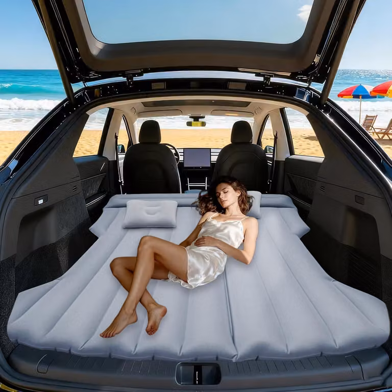 Materasso gonfiabile per auto, realizzato in PVC, dimensioni 195 x 130 cm, ideale per il campeggio