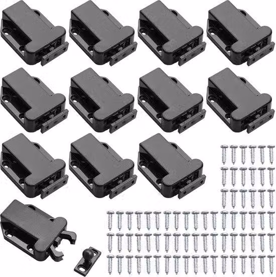 Set apriporta automatici, 12 pezzi, nero