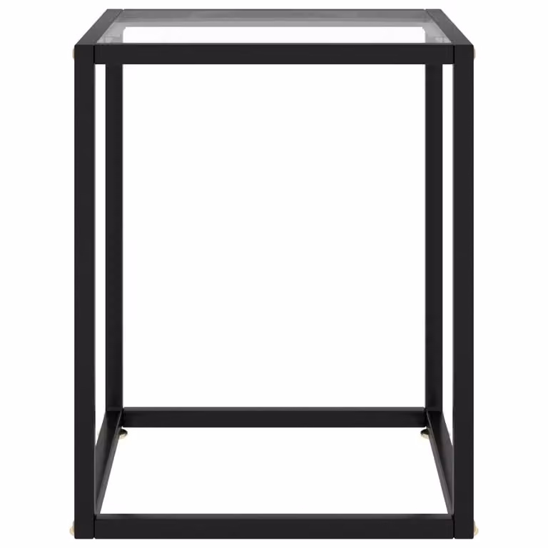 Tavolino nero con vetro temperato 40x40x50 cm
