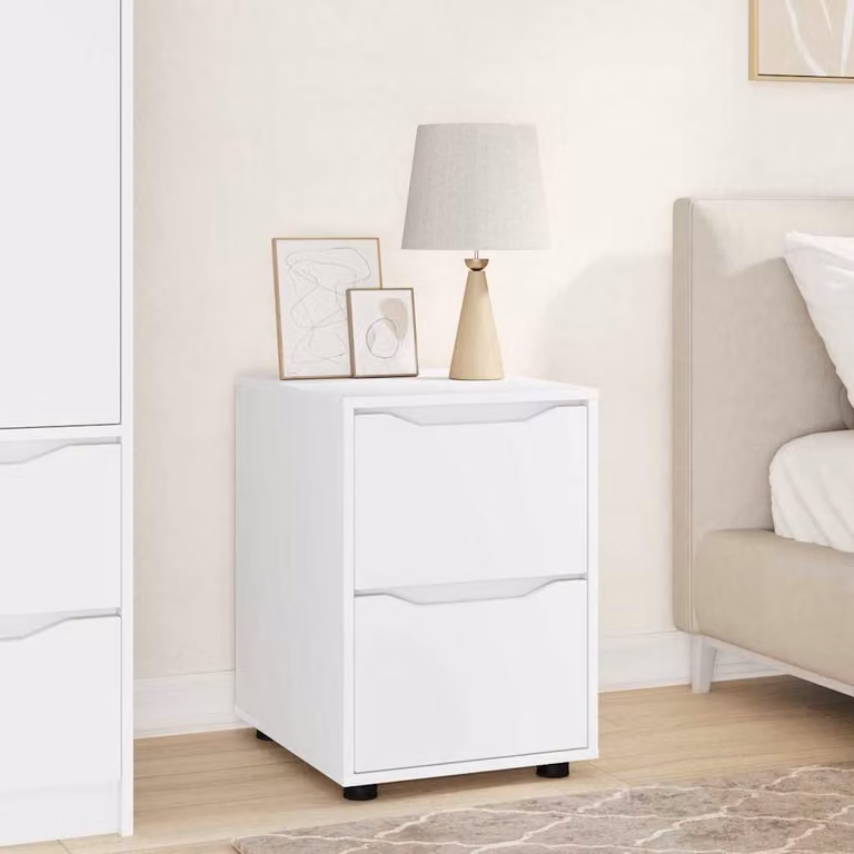 Armadio moderno vidaXL in legno MDF bianco L 40 cm x P 48 cm x H 57 cm