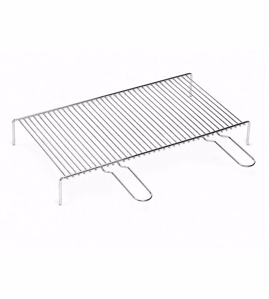 Graticola Pesante Cromata 35x60 cm con Piedi per Barbecue Fai-da-te