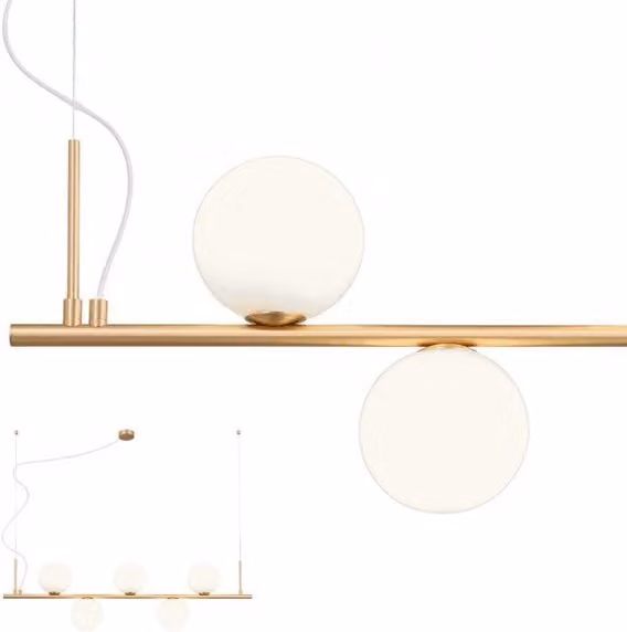 Lampada a sospensione Redo Group Talis con luce LED in vetro e metallo, disponibile in finitura bronzo o bianco