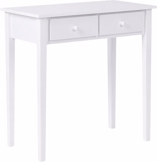 Consolle Beliani bianca con gambe in legno di pino e cassetti in MDF, ideale per ingresso, soggiorno o camera dei bambini, L: 75 cm, P: 40 cm