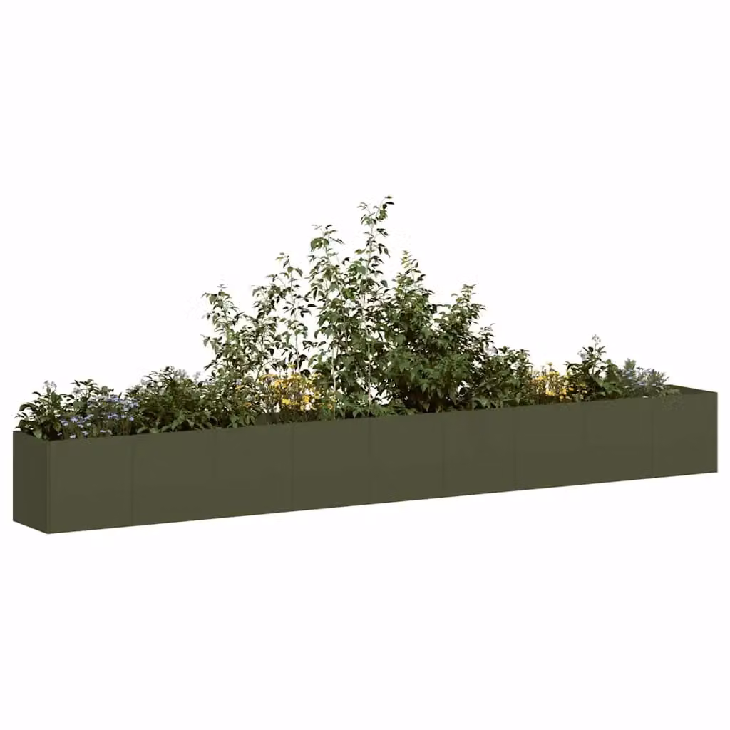 Fioriera vidaXL in acciaio verde, L: 360 cm, P: 40 cm, H: 40 cm – 1