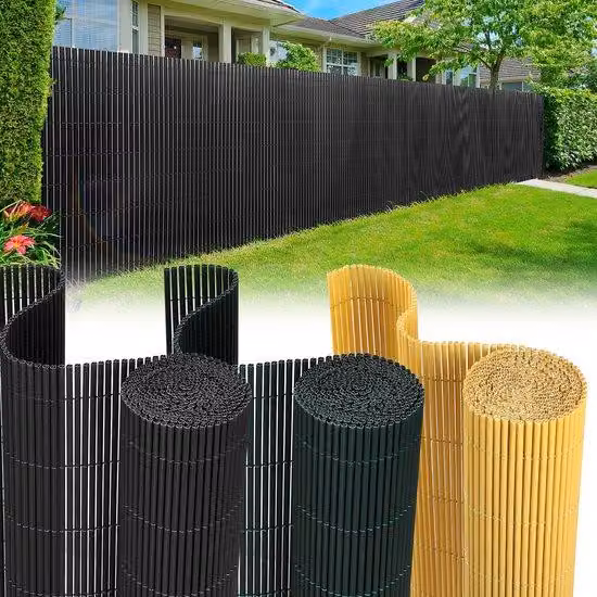 Schermo per la privacy, dimensioni 1,6 x 4 metri, in PVC, resistente al vento e alle intemperie, con protezione UV, ideale per giardino e terrazza, colore antracite