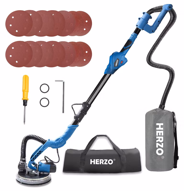Levigatrice per muri pieghevole - HRS26.D - per calcestruzzo e muri - 850 W - luce LED - 225 mm - 900–2100 giri/min - spina EU - blu