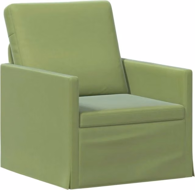 Divano Singolo Moderno vidaXL Verde con Struttura Imbottita e Gambe in Metallo L: 70 cm, P: 81 cm, H: 82 cm