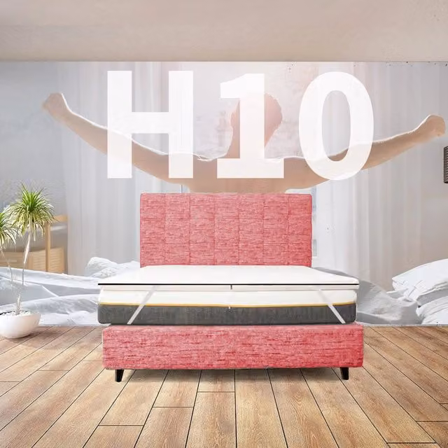 Topper Rigido Fisio H10 per Materasso Morbido, Extra Alto 10 cm, Sfoderabile, Bianco, L/P: 130 x 195 cm – 1