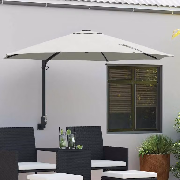 Ombrello da giardino a braccio cantilever vidaXL colore sabbia L: 248 cm, P: 248 cm, H: 148 cm
