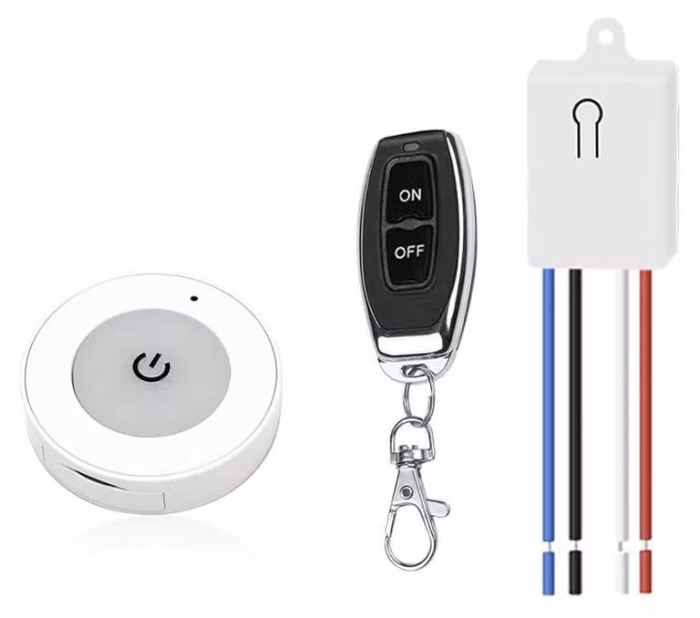 Interruttore luci wireless, 230 V, e kit di mini-ricevitori, relè RF per lampade