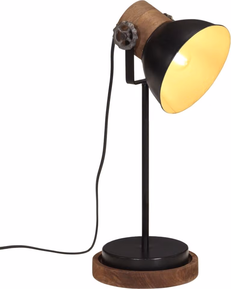 vidaXL Lampada da tavolo 25 W Nero 17x17x50 cm E27