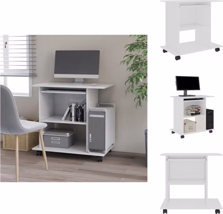 vidaXL Scrivania bianca 80x50x75 cm in legno - Scrivanie