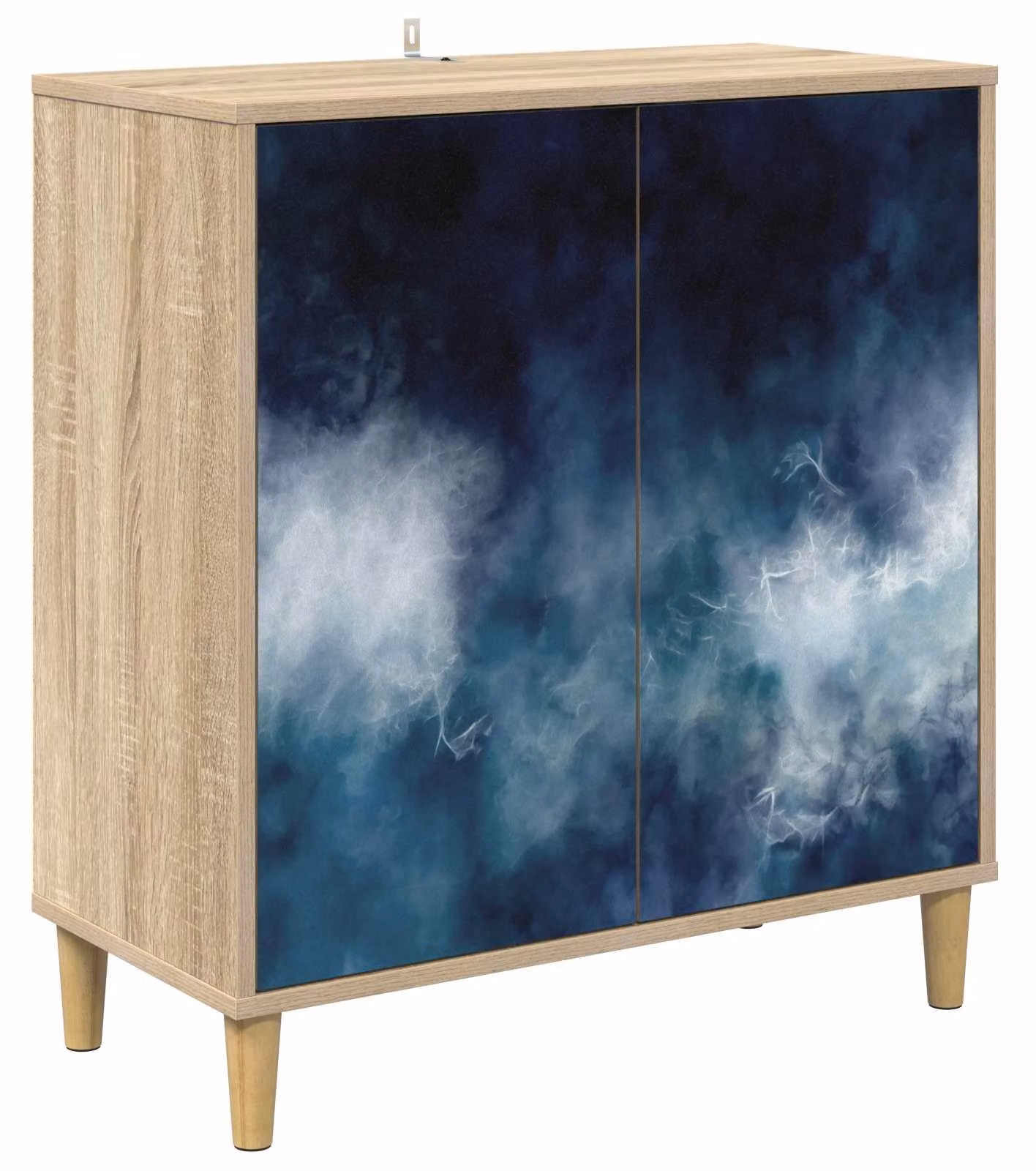 Mobile contenitore RAALTE, finitura Sonoma, dimensioni 69 x 33 x 75 cm, realizzato in legno composito