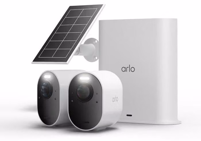 Telecamera di sicurezza Arlo Ultra 3, kit con 2 telecamere, pannello solare