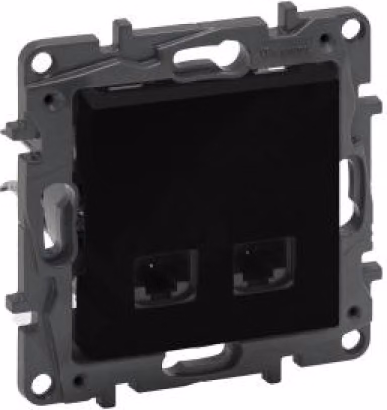 Presa per computer 2xRJ45 CAT6 FTP nero Niloe Step