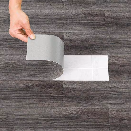 Set di laminati in PVC autoadesivi (42 pezzi, 6 m²), impermeabili e resistenti alle crepe, per cucina, soggiorno e balcone, grigio scuro