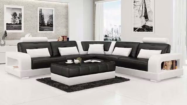LEDERSOFA mit USB,SOFAGARNITUR DESIGNER COUCH WOHNLANDSCHAFT SOFA ECKCOUCH