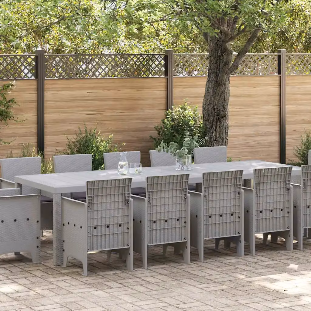 Set da Pranzo per Giardino e Terrazza vidaXL in Polyrattan Grigio Chiaro e Antracite – 1