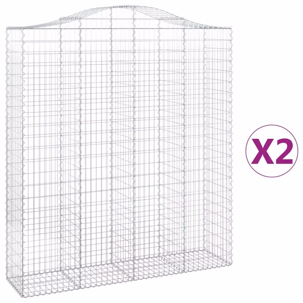 Cesti Gabbioni ad Arco 2 pz 200x50x220/240 cm Ferro Zincato